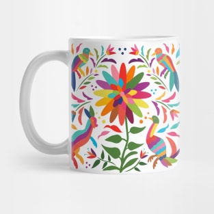 Mexican Otomí Floral Composition / Colorful & happy art by Akbaly Mug